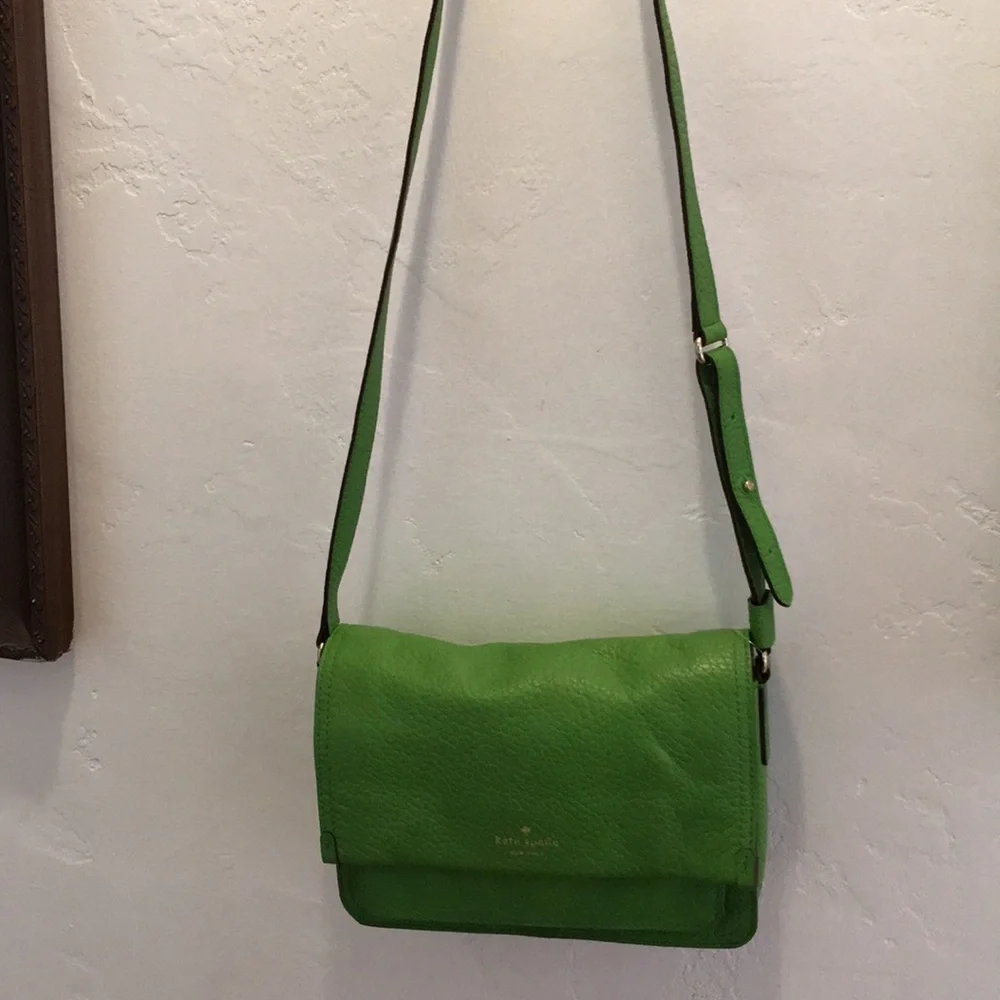 Kate Spade green leather Crossbody handbag